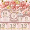 13th Birthday Party Supplies-13th Birthday Party Tableware Complete Pack Rose