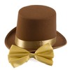 Tigerdoe Brown Top Hat and Bow Tie with Walking Scepter-