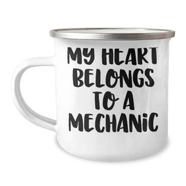 Funny Mechanic Gifts from Men to Father's Day Unique Gifts for Mechanic Lovers - My Heart Belongs To A Mechanic Camping Mug