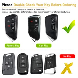 Sucxyor Compatible with Volkswagen Key Fob Cover Atlas Tiguan ID.4 Atlas Cross Sport,2025-2026 Tiguan 2024 2025 Atlas Cross Sport/Atlas Key Fob Case,Metal Shell & Soft Silicone Protection