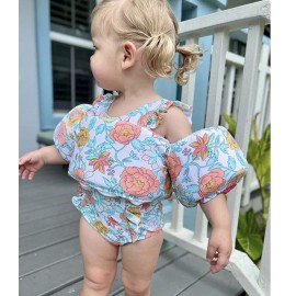 Starting Out Baby Girls Floatie Cover Blue Whale Print