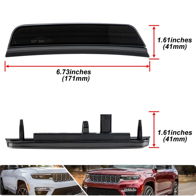 2PCS Amber Led Side Marker Lights for 2021-2024 J'eep Grand