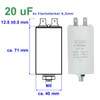 Starting Capacitor, Motor Capacitor, Working Capacitor MKP 20 μF, 450