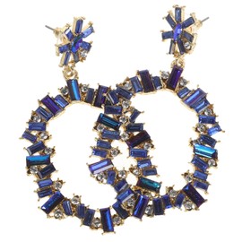 FOMIYES 1 Pair Stylish Blue Acrylic Hoop Earrings for Women Eye Catching Danglers for Festivals and Parties Accessory for Fashion Shows and Everyday Outfits