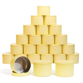 Aroparc Candle Tins 8oz with Lids, 24 Pack Seamless Candle Containers for Candle Making Supplies Empty Candle Jars - Lemon