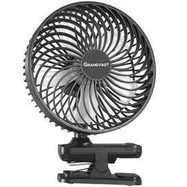 10000mAh Clip On Fan, 42H Run, Quiet & Auto Oscillating Table Fan, Rechargeable with 4 Powerful Speeds, Battery Operated Desk Fan with Sturdy Clamp for Camping Outdoor Travel RV Home Bedroom Office