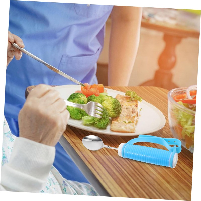 Zerodeko Adaptive Utensils for Elderly Adults Strong Handle Spoon Anti-Shake