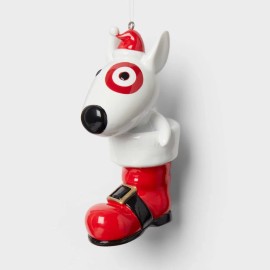 Target 2024 Target Wondershop Bullseye Dog in Santa Boot Christmas Tree Ornament NEW