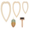 BENECREAT 4Pcs Macrame Supplies Set, Wooden Macrame Leaf Template, 3Pcs