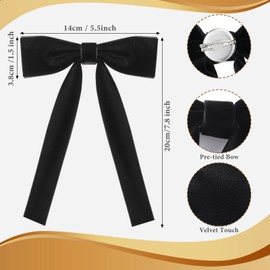 Geyoga 2 Pack Western Bow Ties for Men Colonel Tie Black Ladies Bowtie Clip for Uniform Party