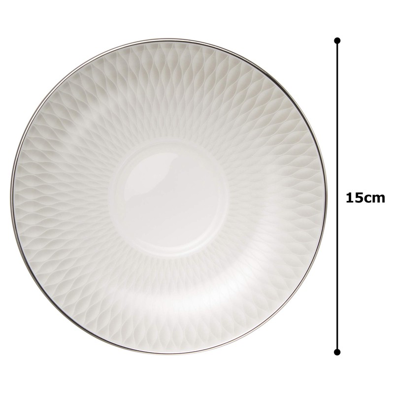 Narumi 52073-1946 Cup and Saucer, Raffle Platinum, Platinum, 5.9 inches