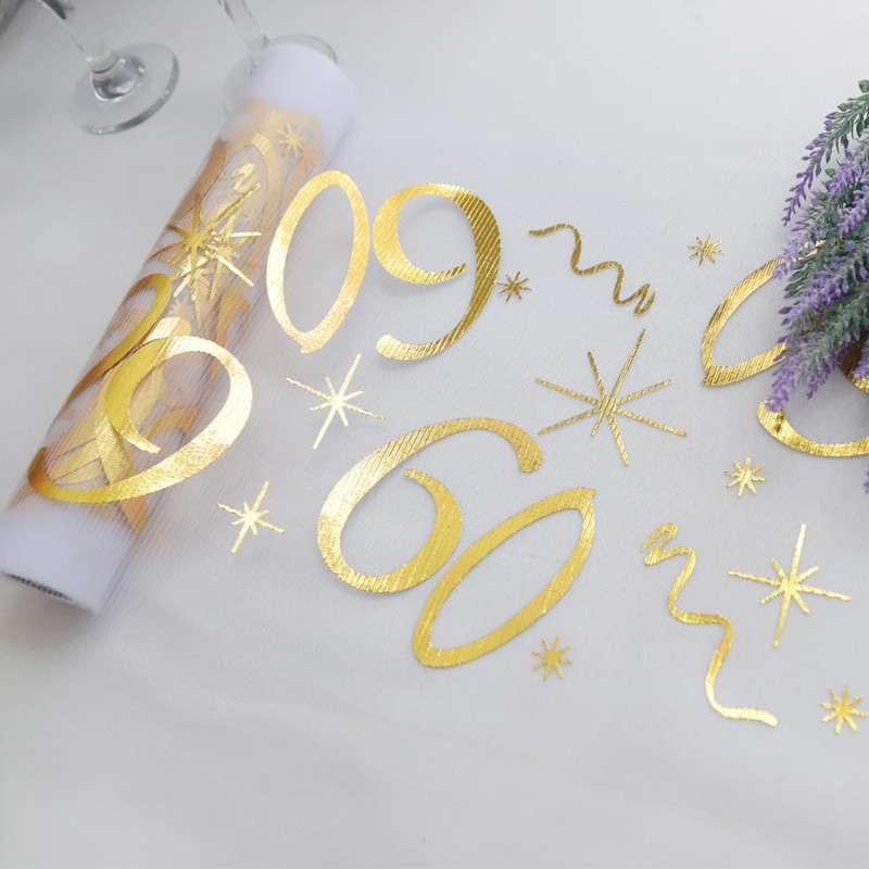 Yontree 60th Birthday Decoration Table Decoration Birthday Table Runner for