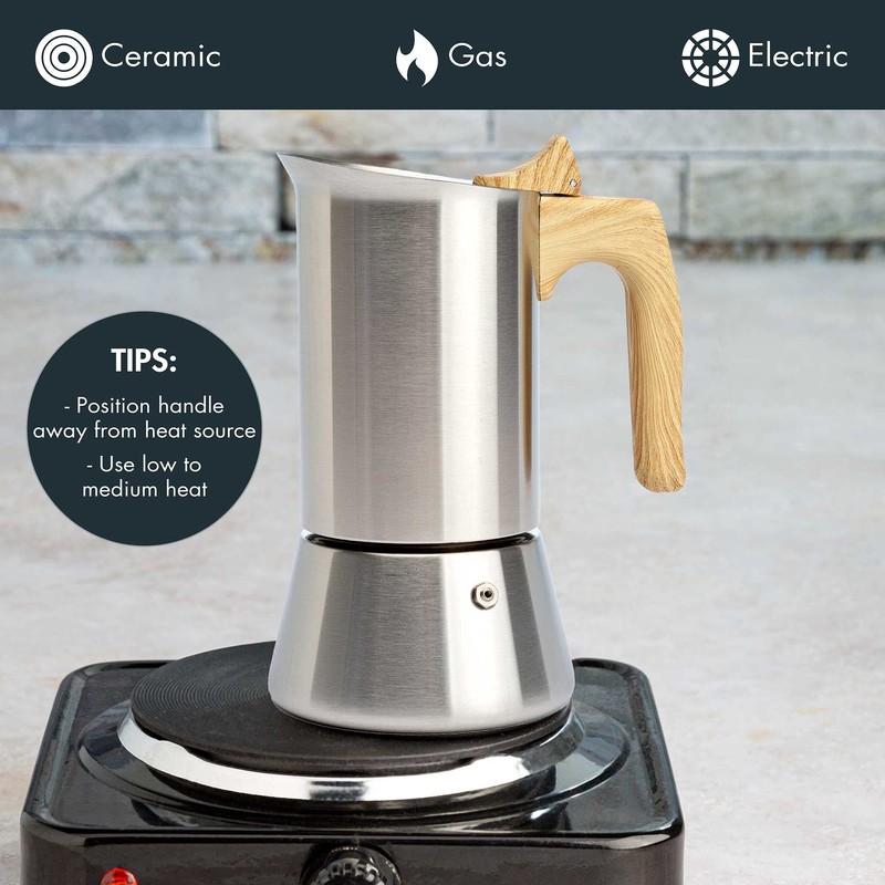 Primula Premium Stainless Steel Stovetop Espresso and Coffee Maker, Moka