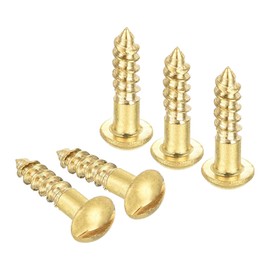 TA-VIGOR 20Pcs Self Tapping Screws, M3 Slotted Pan Head Screw, 12mm Round Head Slotted Tapping Screws, Brass Machine Wood Fasteners Bolts for Wood, Drywall, Furniture, Repairing
