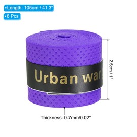 PATIKIL Tennis Badminton Racket Overgrip, 8 Pack Anti Slip Racquet Grip Tape Absorbs Sweat Drum Stick Tape Wrap for Drumstick Baseball Pickleball Paddle, Purple