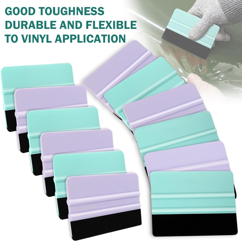 WRAPXPERT Felt Squeegee,10cm Vinyl Wrap Squeegee Tool,Teal Squeegee for Vinyl,Window