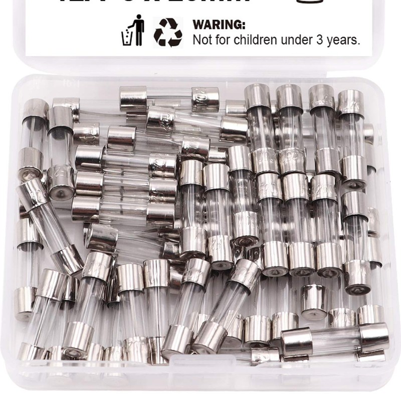 Tnisesm 60 Pcs F5AL Fast-Blow Fuse 5A 250 V Glass