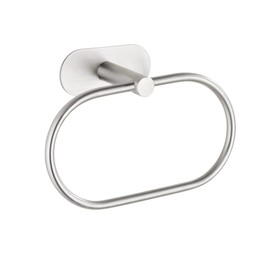 WENKO Turbo-Loc® Orea Matt Towel Ring, Fixing No Drilling, Flexible Up and Down Moving Towel Rail, Solid Quality, Rustproof Stainless Steel, Matt, 20.5 x 12.5 x 7.5 cm