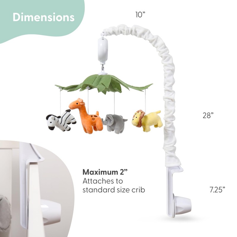 The Peanutshell Crib Mobile for Boys or Girls - White