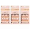 Gold Finger Gel Glam Design Nails (3 PACK)