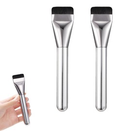 Foundation Brush, Flat Plate Comb, Set of 2, Extra Fine Foundation Brush, Makeup Brush, Foundation Brush, Mask Brush, Non-Trace Makeup Use, Skin-friendly Portable Makeup Brush