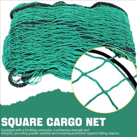 Trailer Net, 2 x 3 m, Load Securing Net, Thickened Rope Lock Edge, Highly Elastic, with Storage Bag, Suitable for Trailers, Pickup, Trucks, Etc., Green