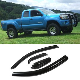 STARTSHIP TY4P07 Original Side Window Wind Deflector,4pc Outside Mount Style Nice Sun Rain Guards Set,Window Visor fit for 2005-2015 Toyota Tacoma Extended Cab/Access Cab Pickup