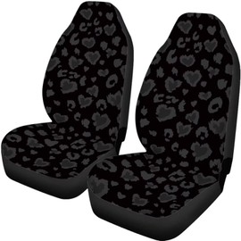 Leopard Print Car Seat Cover Breathable Front Bucket Seat Covers with Split Bench Back Seat Covers