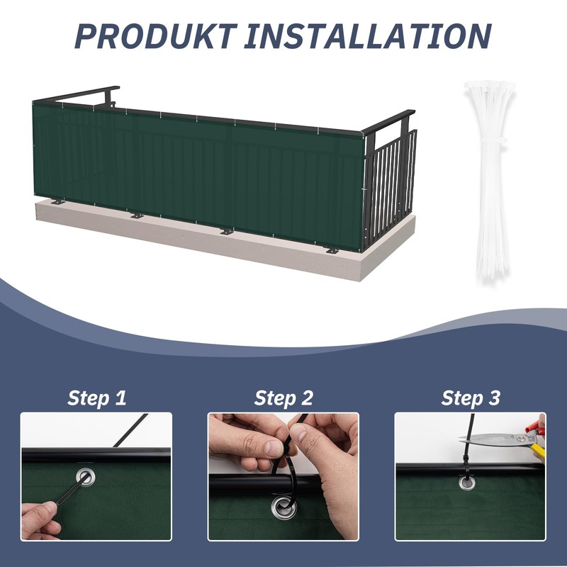 HENG FENG Balcony Privacy Screen, 70 x 600 cm, PES