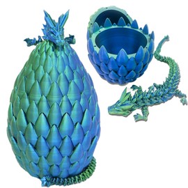 Yearsahrk 3D Printed Dragon Egg with Mysterious Dragon Toy, Realistic Movable Dragon Figures, Easter Surprise, Home Decor