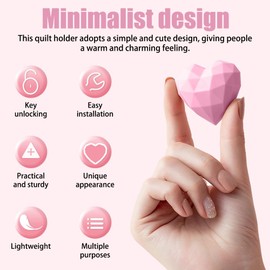 MiOYOOW Duvet Cover Clips, 8Pcs Love Heart & Panda Shape Comforter Quilt Pin Fasteners Quilt Fixing Clips for Quilt Curtains Cushions