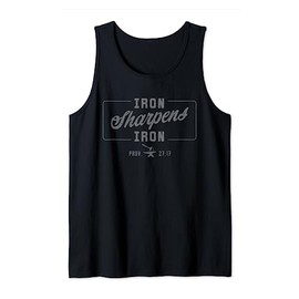 Iron Sharpens Iron Christian Men Bible Scripture Gym Workout Tank Top