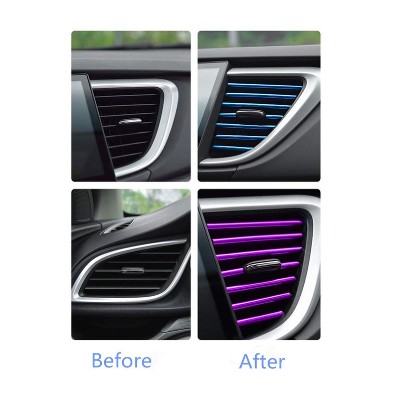 Scelet 10 pieces car colourful air conditioning air outlet decoration
