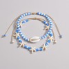 MXUHUI Boho Turtle Starfish Layered Shell Anklet Set Star Beads