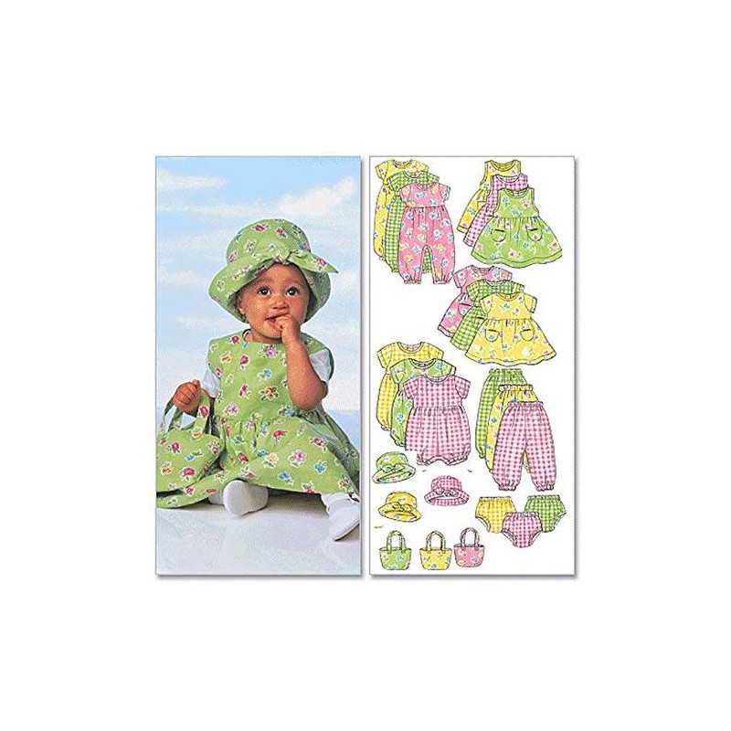 Butterick Patterns B5624 Size NB0 NB-Small-M Infants Dress Jumper Romper