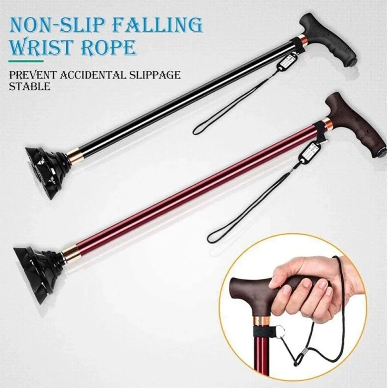Toolzia Adjustable Aluminum Alloy Walking Cane with LED Light
