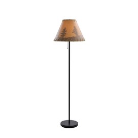 Catalina Lighting 19910-000 Rustic Cabin Lodge Floor Lamp, Standing Lamp, Living Room Light for Cabin or Home, LED Bulb NOT Included, 58", Brown Print