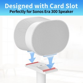 Heavy-Duty Speaker Stand for Sonos Era 300 Stand with Cable Management Floor Speaker Stands for Sonos Era 300 Speaker Stand for Easy and Secure Mounting-2 Pack,White