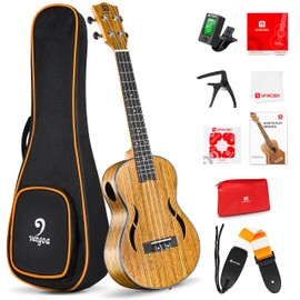 Vangoa Tenor Ukulele 26 Inch Walnut Wood Hawaii Acoustic Ukuleles Beginner Set for Adults Students with Starter Kits