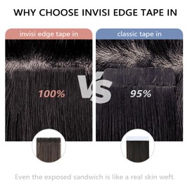 COOKAYU invisible Tape In Hair Extensions Human Hair Balayage Ombre Natural Black to Dark Brown Mix Blonde Balayage 20 inch 20 pcs 45g(#1B/4/27-22inch)