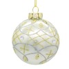Kurt Adler 80MM Glass White with Pearl & Gold Accent