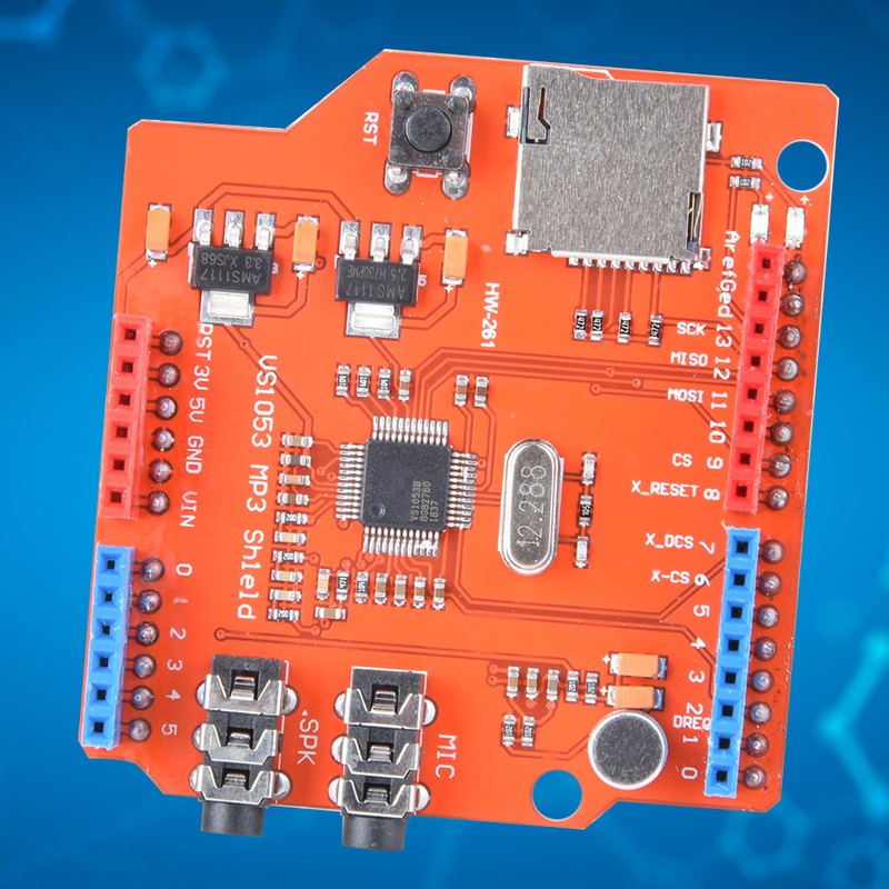 VS1053B Recording/Power Amplifier MP3 Music Shield Board with Memory Card