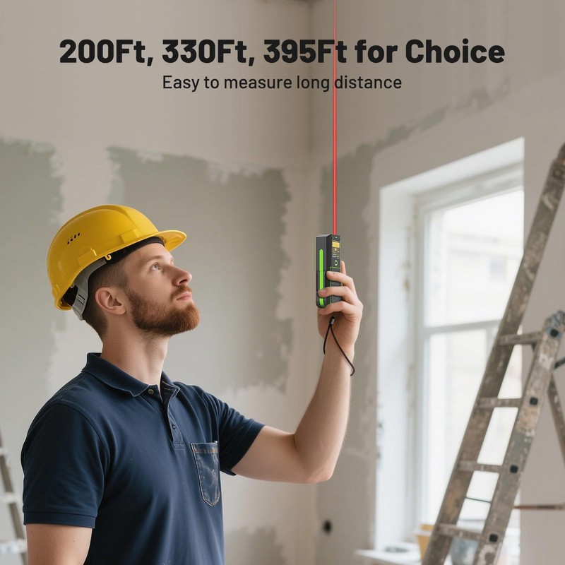 Huepar Laser Distance Measure 330Ft.Digital Rechargeable Laser Measuring Tool with