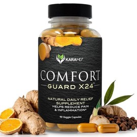 KaraMD Comfort Guard X24 |Turmeric Curcumin Boswellia and Ginger |GMO Free Gluten Free & Vegan Friendly (30 Servings), 90 Count (1 Pack), 1, 90 / KaraMD Comfort Guard X24 | 강황 커큐민 보스웰리아 및 생강 | GMO 프리 글루텐 프리 및 비건 친화적(30회분), 90개입(1팩), 1, 90