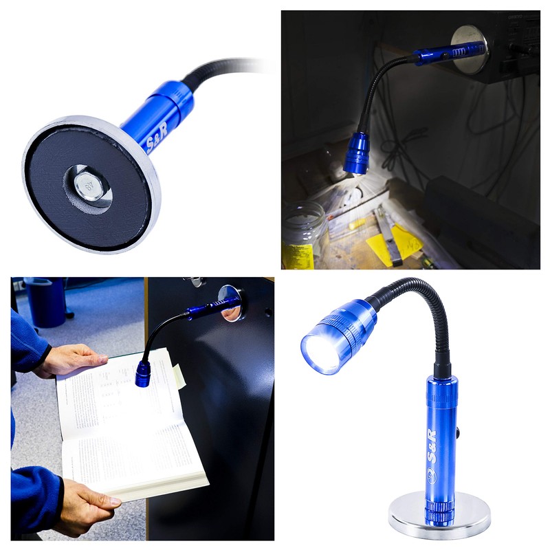 S&R Magnetic LED Lamp, Flexible Torch with Magnetic Base for