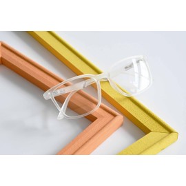 Eyekepper Reading Glasses Large Frame Square Readers Spring Hinges Men Women Transparent +4.00