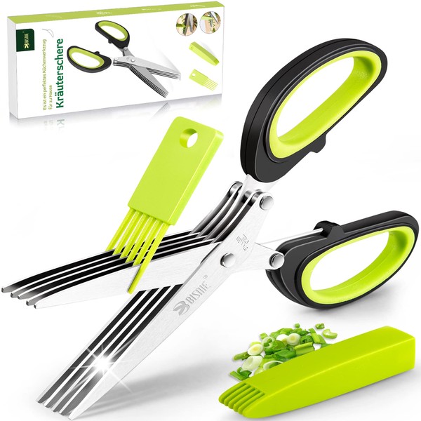 Stainless Steel Kitchen Scissors, 5 Blades, Spice Scissors, Chives Scissors,