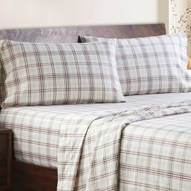 Superior Plaid Flannel Cotton Pillowcases, Pillow Case 2 Pack, Classic Rustic Farmhouse Pillow Covers, Fuzzy Warm Bedding Basics, Soft Bedroom Essentials, Bed Accents, Set of 2, King, Charcoal