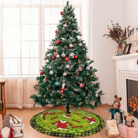 Christmas Tree Skirt Xmas Decorations Indoor Winter Holiday Party Tree Mat Floor Decor (HO, 48")