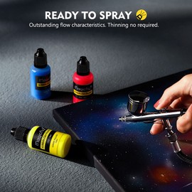 Magicfly Acrylic Paint Airbrush Paints, 16 x 30 ml Airbrush Paint Set for Model Making, Canvas, Paper, Wood, Stone, Ceramic